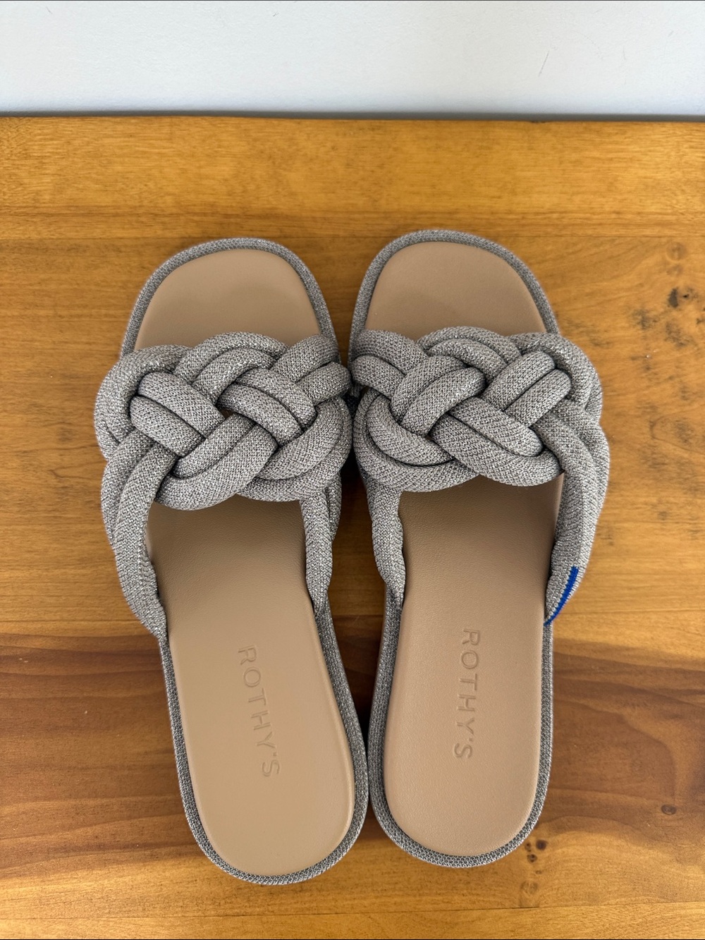 Rothy's Taupe Braided Knot Slide Sandals - Women's